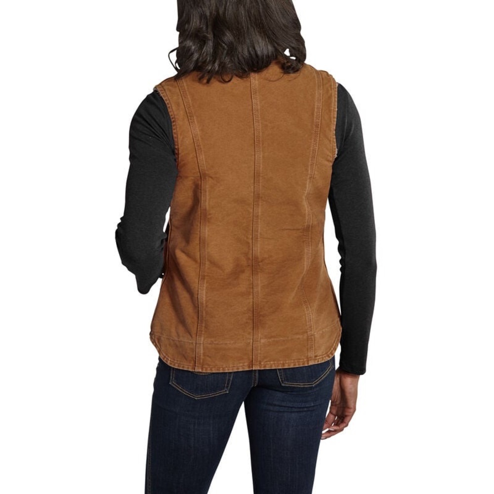 Carhartt Women's Vintage Fleece-Lined Mock-Neck Duck Canvas Vest Size Small - Picture 13 of 14
